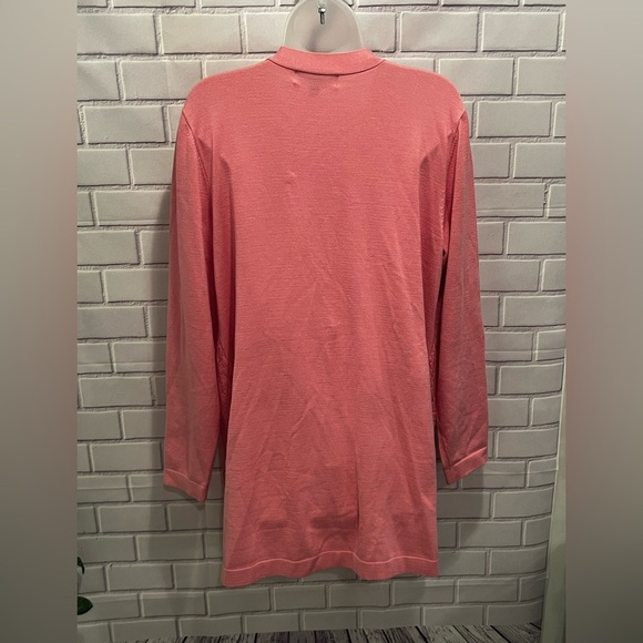 KAREN SCOTT women Pink Textured Open Cardigan/size XL - Picture 6 of 9